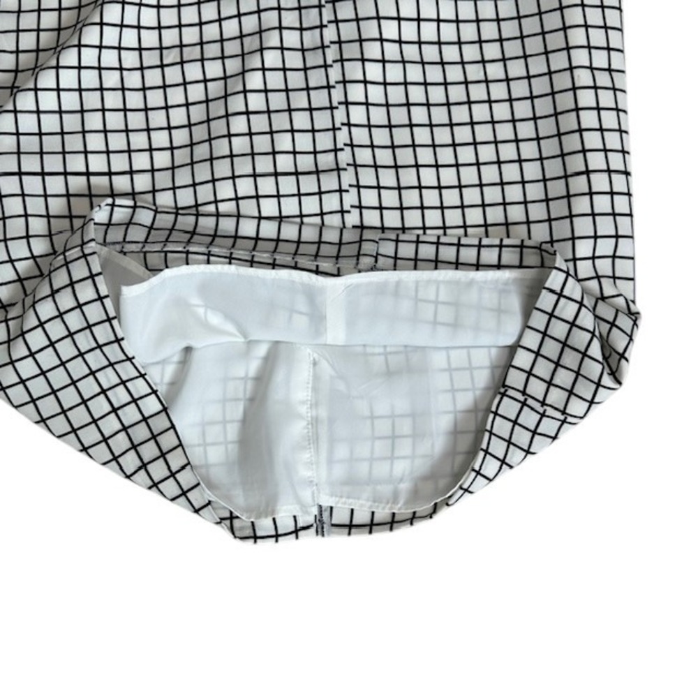 Downeast Pencil Skirt White Grid Pattern Career Wear Business Casual Size Med - Picture 9 of 11